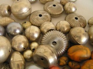 Large Silver Beads 41 23 Assorted Plastic Amber African Trading Beads