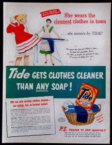 Tide Laundry Detergent Easy on Hands Magazine Ad 1951