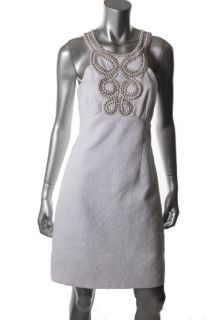 Laundry by Shelli Segal New White Textured Sleeveless Cocktail Evening
