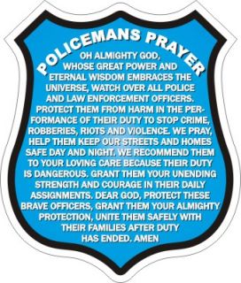 Policemans Prayer Police Law Enforcement Decal Sticker by