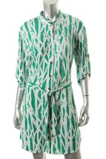 Laundry by Shelli Segal New Green Printed Adjustable Sleeves Casual