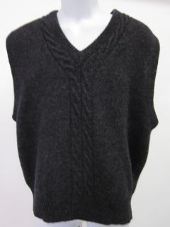 Yves Saint Laurent Mens Gray Wool V Neck Vest Sz XL