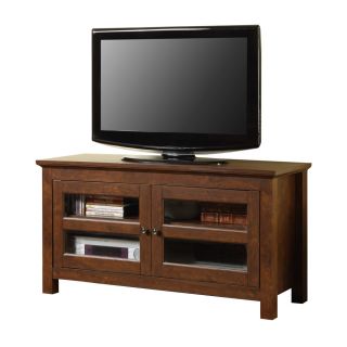 New 44 Beveled Glass Door Plasma LCD TV Stand Console