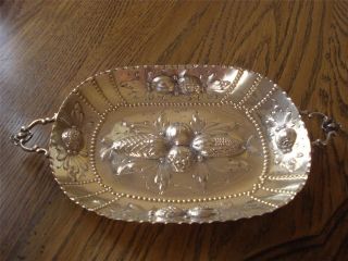 Lazarus Posen Hallmarked Silver Embossed Serving Tray 88gms or 3 1 Ozs