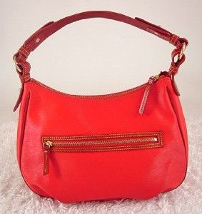 228 Dooney Bourke Cork Coated Cotton East West Collings Hobo Red Red