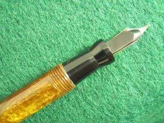 Leboeuf Tigers Eye Lever Fill Fountain Pen CA 1930s Beautiful with