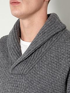 Linea Shawl pullover with metal clasp Light Grey Marl   