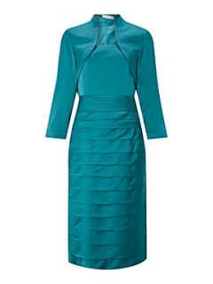 Shubette Tiered satin dress and jacket Emerald   