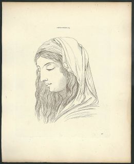 Woman with head covering engraving Thomas Holloway  Essays on