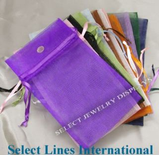 12pc Organza Mixed Colors Jewelry Pouch Pouches 4 x 5