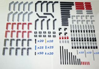 Lego Technic Mindstorms NXT 350 Pcs Bulk Liftarms Pins Axles