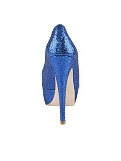 Aldo Berthina Glitter Peep Toe Court Shoes Blue   