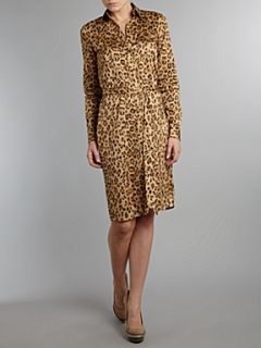 Lauren by Ralph Lauren Ristea leopard print shirt dress Khaki   House of Fraser