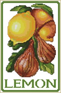 ABC Designs Lemons Grapes Nuts Machine Embroidery Cross Stitch Designs