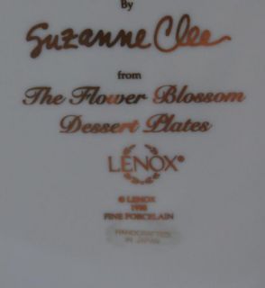 BLOSSOM Suzanne Clee 8.25 DESSERT PLATE Set Rose Lily Iris Daff