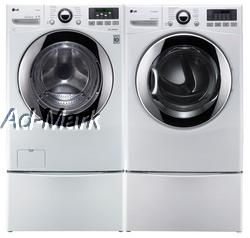 LG Turbowash Steam Washer and Dryer WM3070HWA DLEX3070W