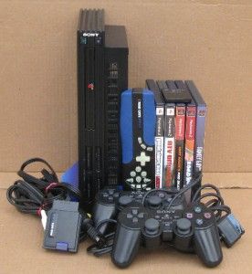 PLAY STATION 2 CONSOLE BUNDLE SCPH   30001 ~ 2 CONTROLLERS ~ 5 GAMES ~
