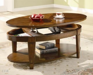 Canton Rich Cherry Wood Finish Lift Top Coffee Table