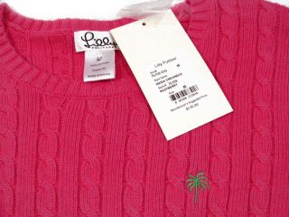 Lilly Pulitzer Maria Pink Cableknit Sweater Womens M