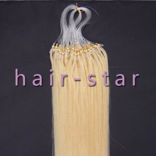 100S Loop Micro Rings Remy Human Hair Extensions 50g #613 Light Blonde