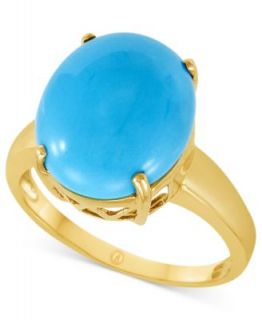 Carlo Viani 14k Gold Necklace, Round Turquoise Pendant