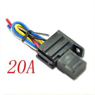 20A Relay & Socket Kit For Electric Fan Fuel Pump Light Horn 5Pin Wire