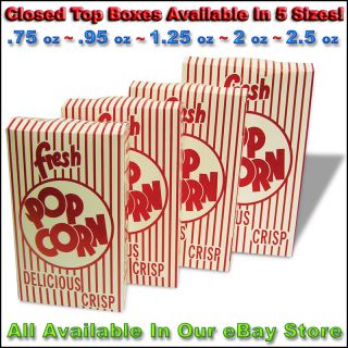 Top Popcorn Maker Serving Boxes, 1.25 Oz Closing Lid Box Popper Scoop