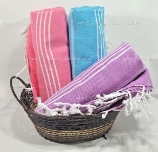 Turkish Bath Hamam Spa Sauna Beach Towel Set Peshtemal Hammam Cotton