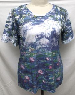 Claude Monet Water Lily Art Women T Shirt Top SS2145 XL