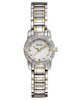 Bulova Watch, Womens Dress Diamond Accent Two Tone Stainless Steel