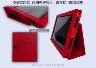 Red Leather Stand Cover Case for Asus Eee Pad Transformer TF101