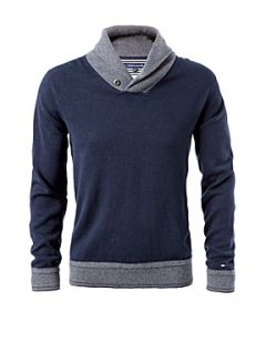 Tommy Hilfiger Paul shawl neck sweater Blue   House of Fraser