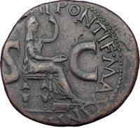 Tiberius Livia Rome 15 A D as Biblical Tribute Penny in Bronze RARE