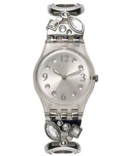 Swatch Watch, Womens Swiss First Romance Crystal Bead and Stainless