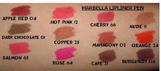 Marbella 24hr Semi Permanent Eyeliner Lipliner Lipstick