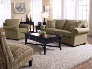 Glenraven Green Living Room Set Suite Sofa Chair Ottoman