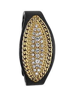 Dyrberg Kern Egeria Shiny Gold Crystal Leather Bracelet   