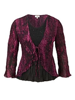 CC Bordeaux crinkle lace print blouse Multi Coloured   