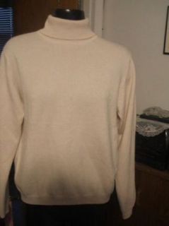 Lochmere 100 Cashmere Sweater Beige Soft Turtleneck Small S