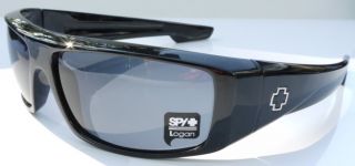 Spy Logan Shiny Black Gray Sunglasses ★  Worldwide
