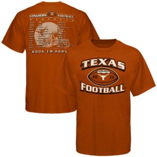 Texas Longhorns 2011 Football Schedule T Shirt Burnt Orange XL