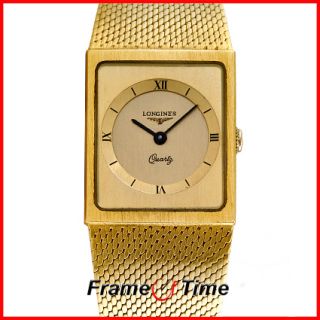 Longines Lady Vintage Gold Square Rectangle Mesh Watch