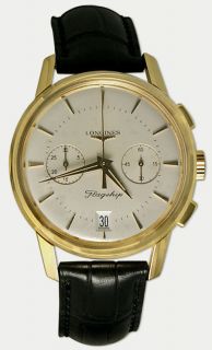 Longines Flagship Heritage Automatic Chronograph 18K Gold Mens Watch
