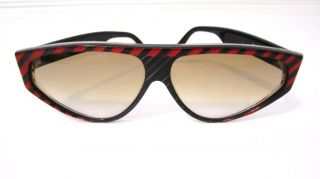 Vintage 1980s Loris Azzaro Red Black Sunglasses Ladies