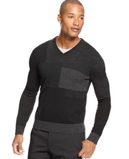 Calvin Klein Sweaters, Merino Wool Colorblocked V Neck Sweater