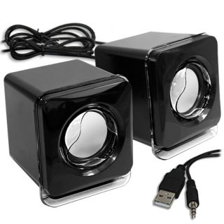 USB Powered 3 5mm Stereo Speakers PC Laptop Mobile iPod MP3 Mac