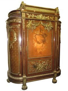 Antique French Empire Revival Armoire Cabinet by Kahn Cie