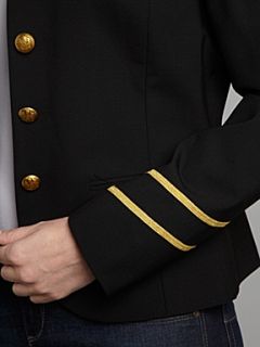 Lauren by Ralph Lauren Ainee military style wool jacket Black   
