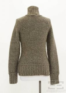 Lole Taupe Grey Wool Button Neck Sweater Size Medium