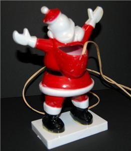 Hard Plastic Lighted Santa Candy Lollipop Holder Container